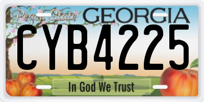 GA license plate CYB4225
