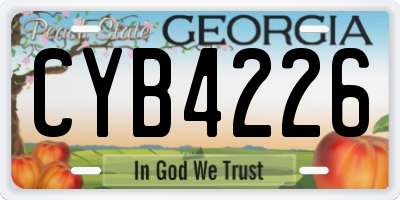 GA license plate CYB4226