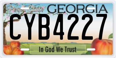GA license plate CYB4227