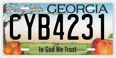 GA license plate CYB4231