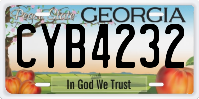 GA license plate CYB4232