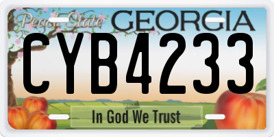 GA license plate CYB4233