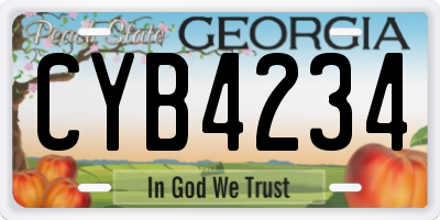 GA license plate CYB4234