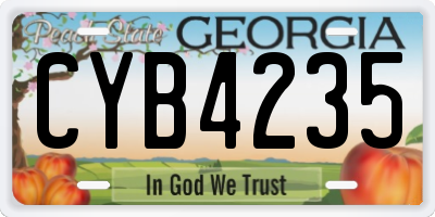 GA license plate CYB4235