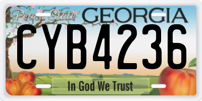 GA license plate CYB4236