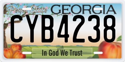 GA license plate CYB4238