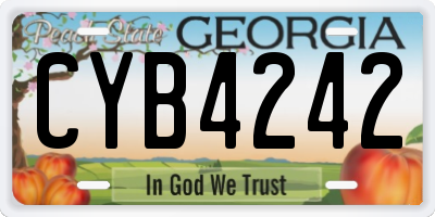 GA license plate CYB4242