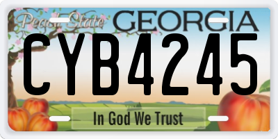 GA license plate CYB4245