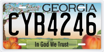 GA license plate CYB4246