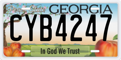 GA license plate CYB4247