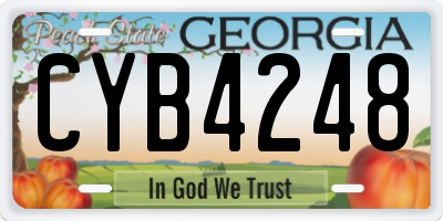 GA license plate CYB4248