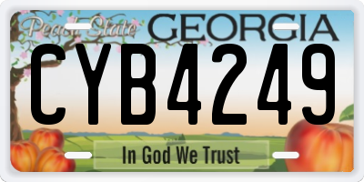 GA license plate CYB4249