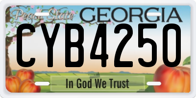 GA license plate CYB4250