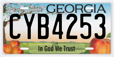 GA license plate CYB4253
