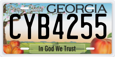 GA license plate CYB4255