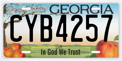 GA license plate CYB4257