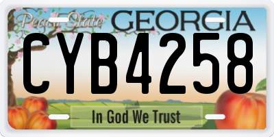 GA license plate CYB4258