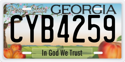 GA license plate CYB4259