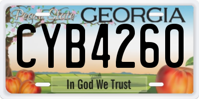 GA license plate CYB4260
