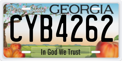 GA license plate CYB4262