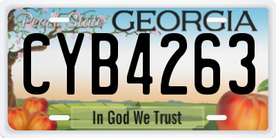 GA license plate CYB4263