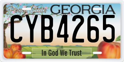 GA license plate CYB4265