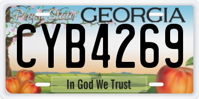 GA license plate CYB4269