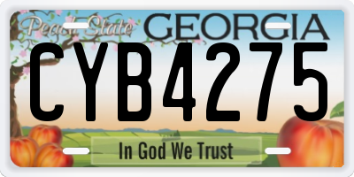 GA license plate CYB4275