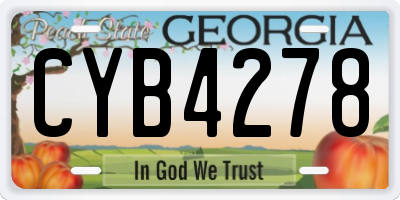 GA license plate CYB4278