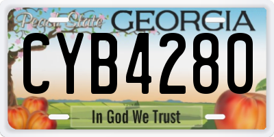 GA license plate CYB4280
