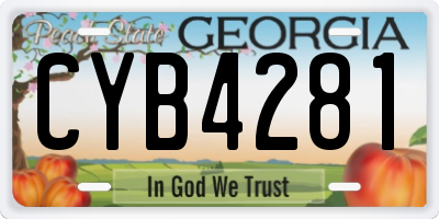 GA license plate CYB4281
