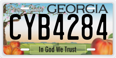 GA license plate CYB4284