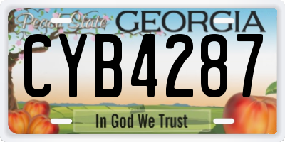GA license plate CYB4287