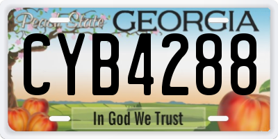 GA license plate CYB4288