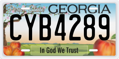 GA license plate CYB4289