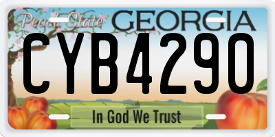 GA license plate CYB4290