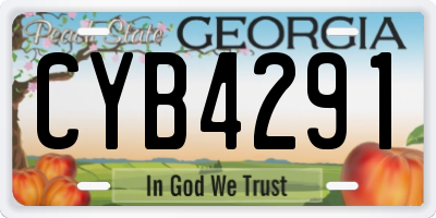 GA license plate CYB4291