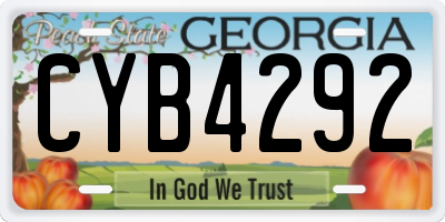 GA license plate CYB4292