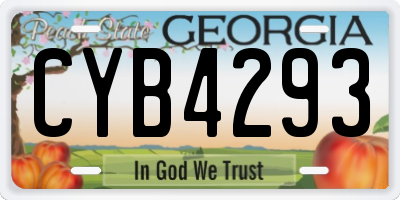 GA license plate CYB4293