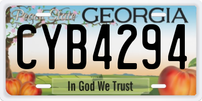 GA license plate CYB4294