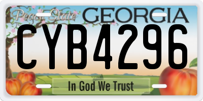 GA license plate CYB4296