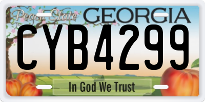 GA license plate CYB4299