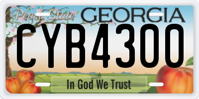 GA license plate CYB4300