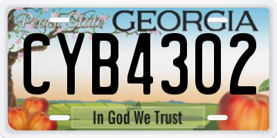 GA license plate CYB4302