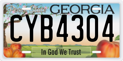 GA license plate CYB4304