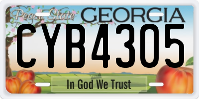 GA license plate CYB4305