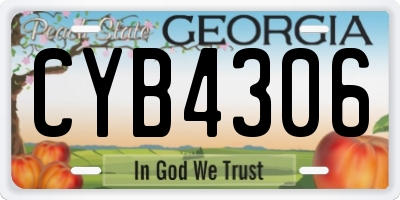 GA license plate CYB4306