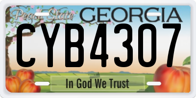 GA license plate CYB4307