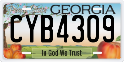 GA license plate CYB4309