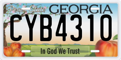 GA license plate CYB4310